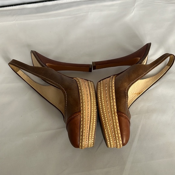 PRADA
Leather Whipstitch Trim Slingback Pumps - Picture 5 of 8